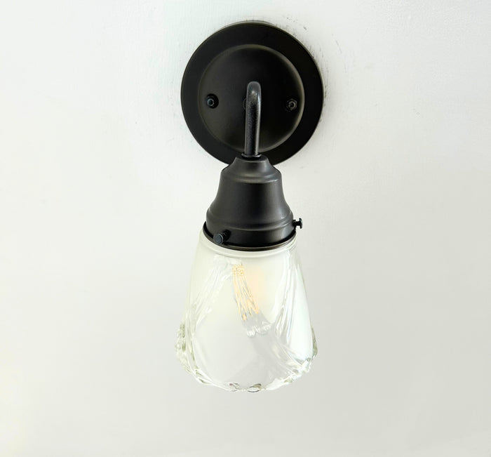 Frost and Clear Crossed Glass Wall Sconce/Pendant Light - The Lamp Goods