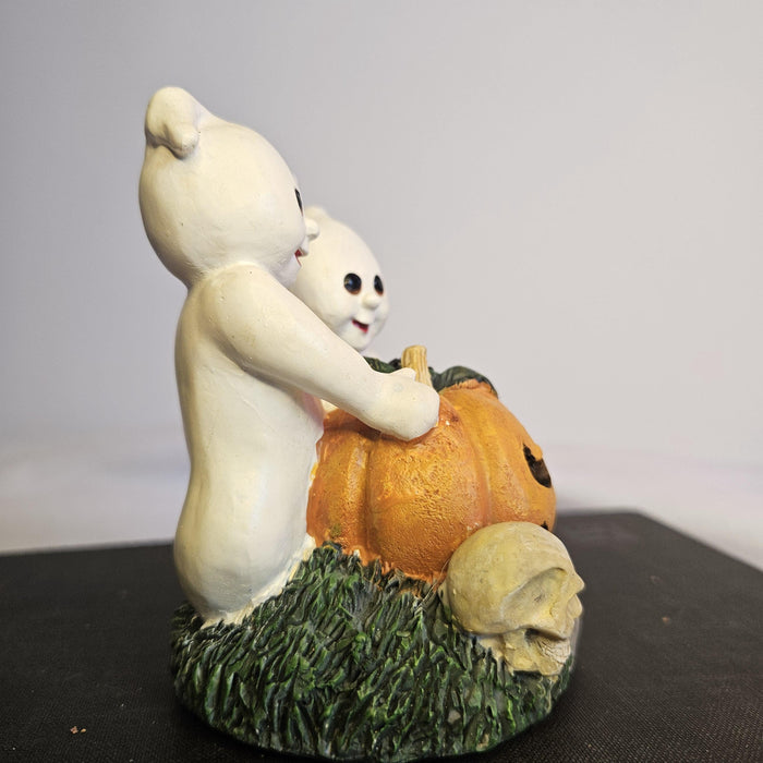 Ghosts and Pumpkin Figurine - Light up Pumpkin - Harvest Collection - Young Inc. - 2001 - Original Box