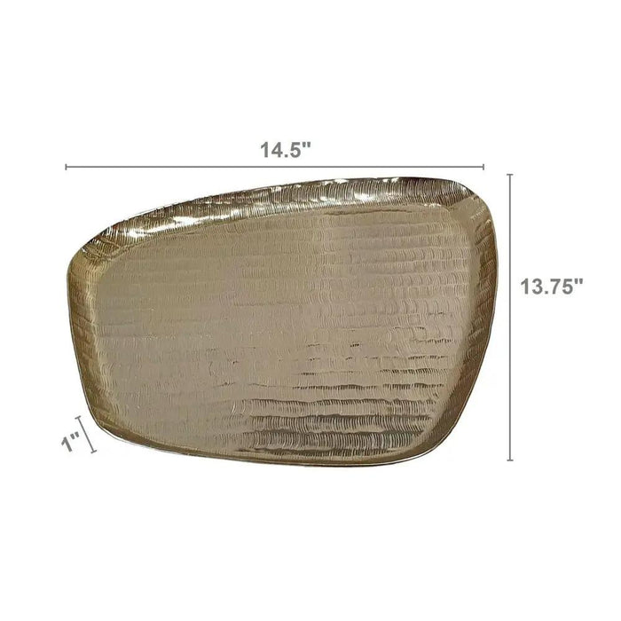 A&B Gold Metal Polygon Tray 14" - Decorative Trays Merchandise