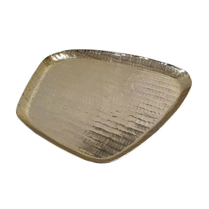 A&B Gold Metal Polygon Tray 14" - Decorative Trays Merchandise