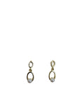 Gold Oval Pearl Earrings