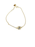 Gold Plated Evil Eye Crystal Bracelet