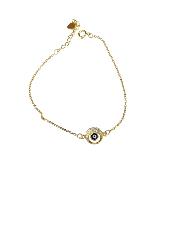 Gold Plated Evil Eye Crystal Bracelet