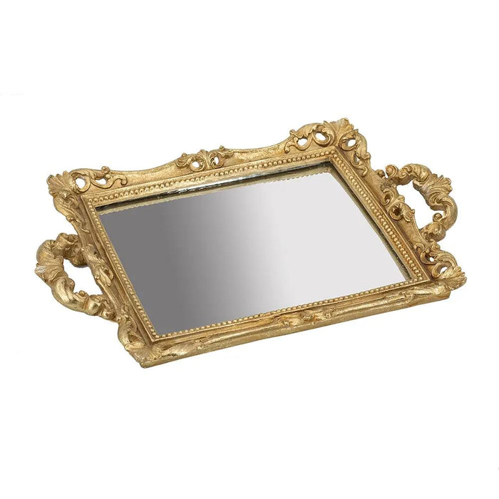Gold Tray with Mirror 15" x 10"