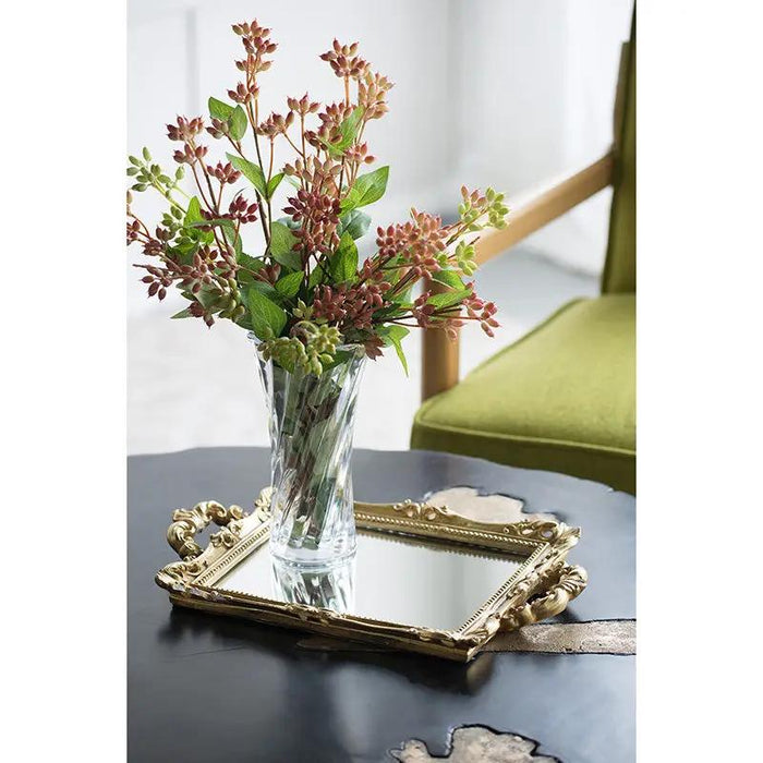 Gold Tray with Mirror 15" x 10"