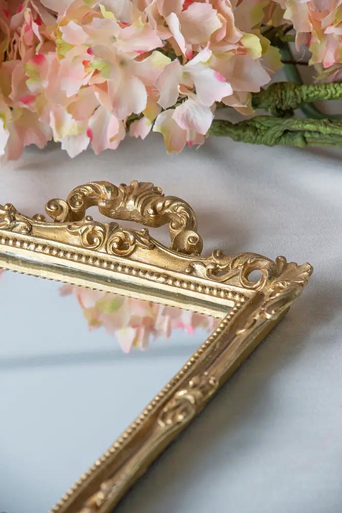 Gold Tray with Mirror 15" x 10"