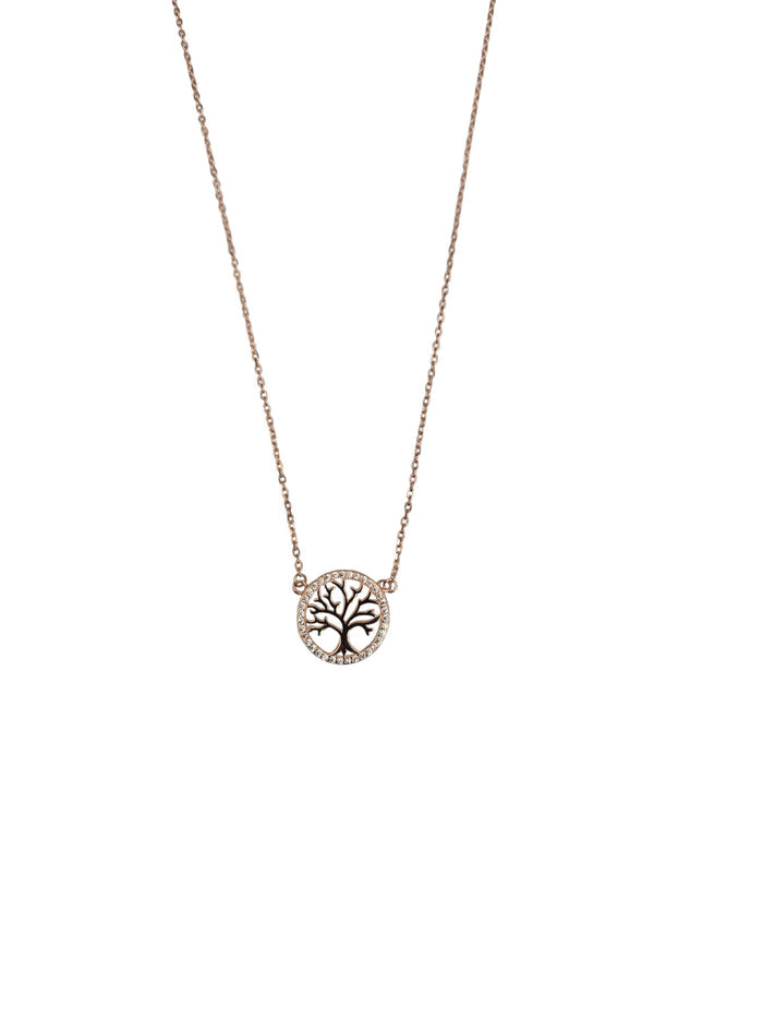 Gold Tree of Life Circle Necklace