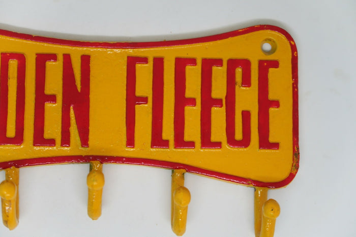 Golden Fleece Ram Cast Iron Wall Hook Key Sign  Ram Sheep  Man Cave Pub Bar New