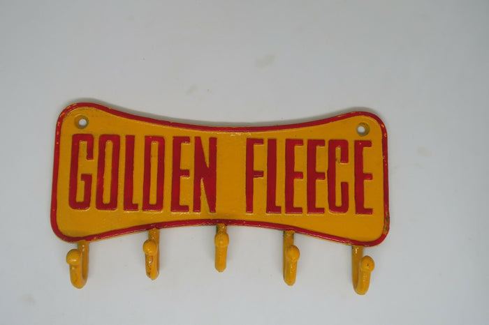 Golden Fleece Ram Cast Iron Wall Hook Key Sign  Ram Sheep  Man Cave Pub Bar New