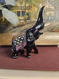 Hand-painted Wooden Elephant Figurine