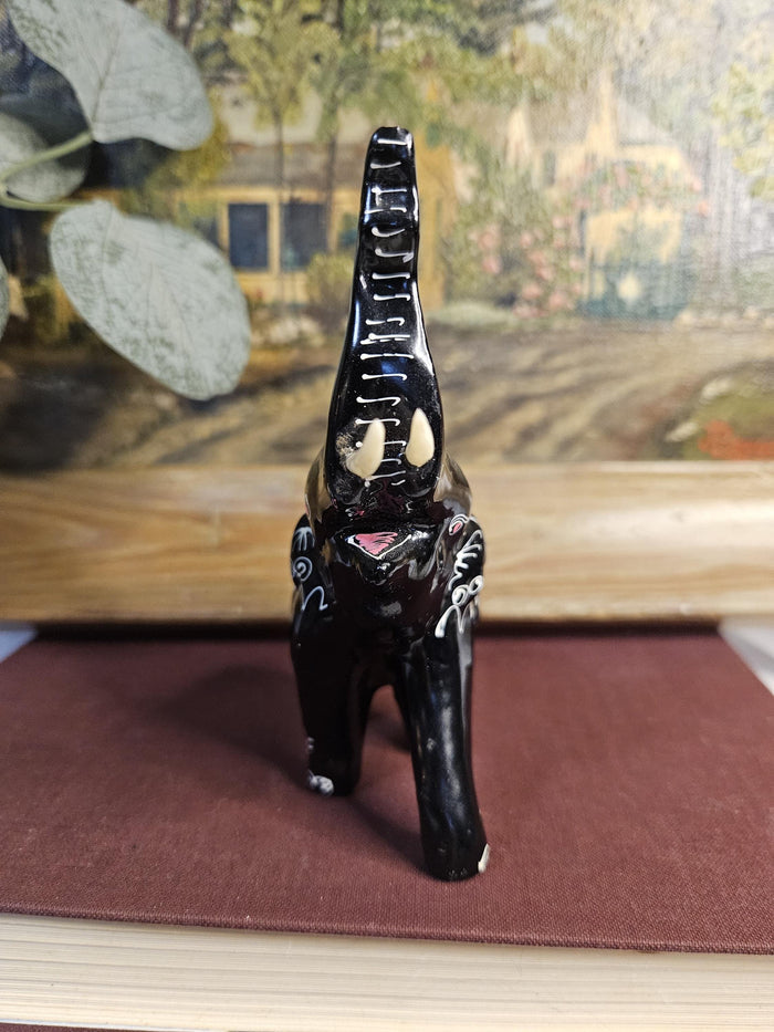Hand-painted Wooden Elephant Figurine