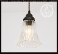 Heavy Pressed Scallop Flare Holophane Pendant - The Lamp Goods
