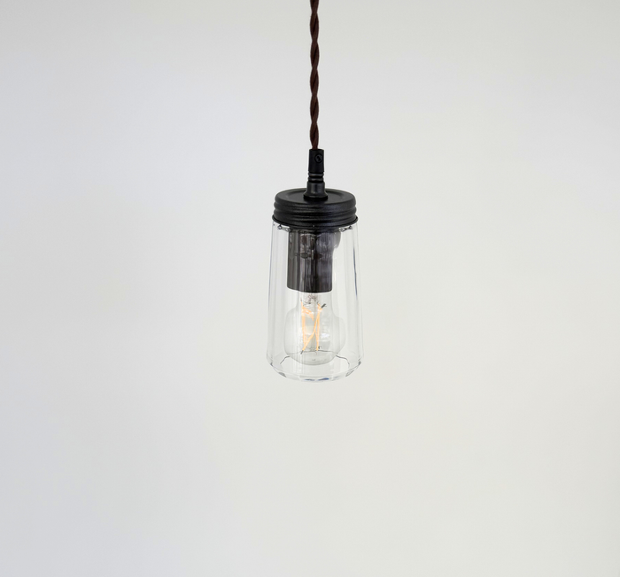 Heavy Simple Clear Faint Holophane Pendant