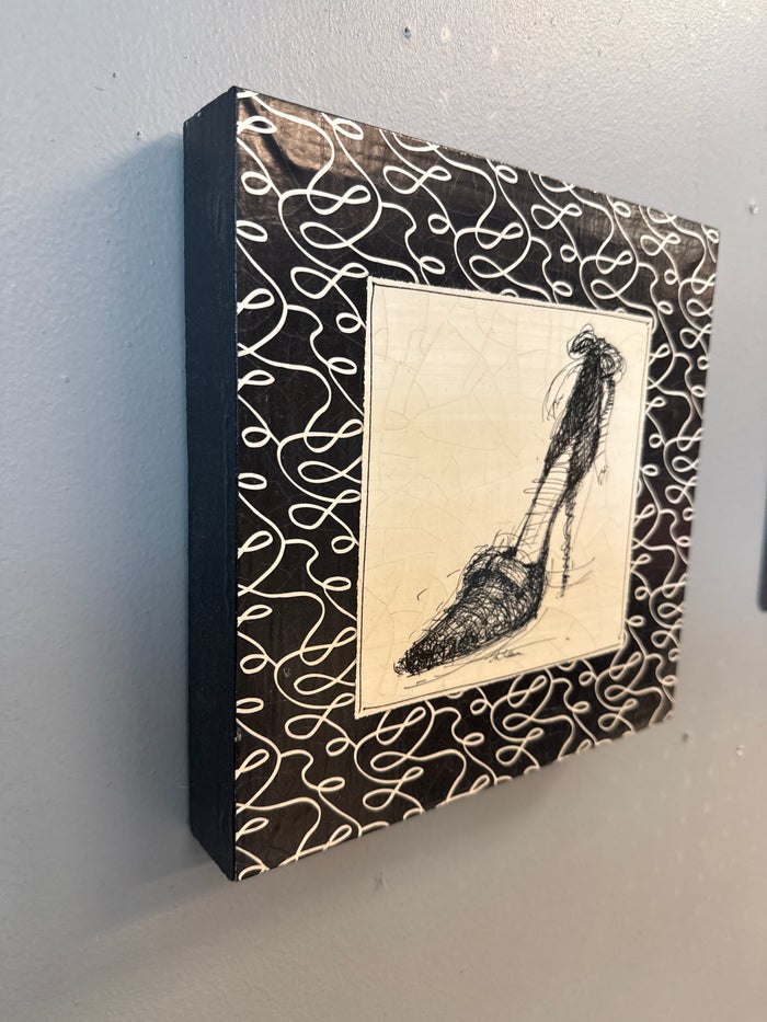 High heel, shoe art on canvas ￼