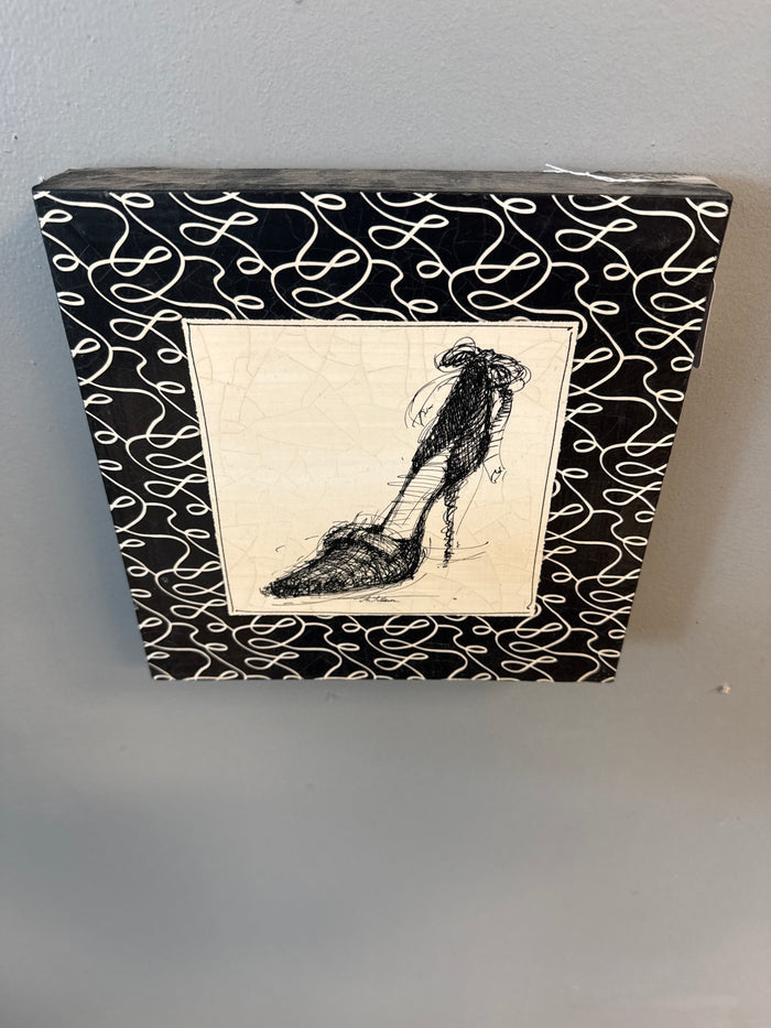 High heel, shoe art on canvas ￼
