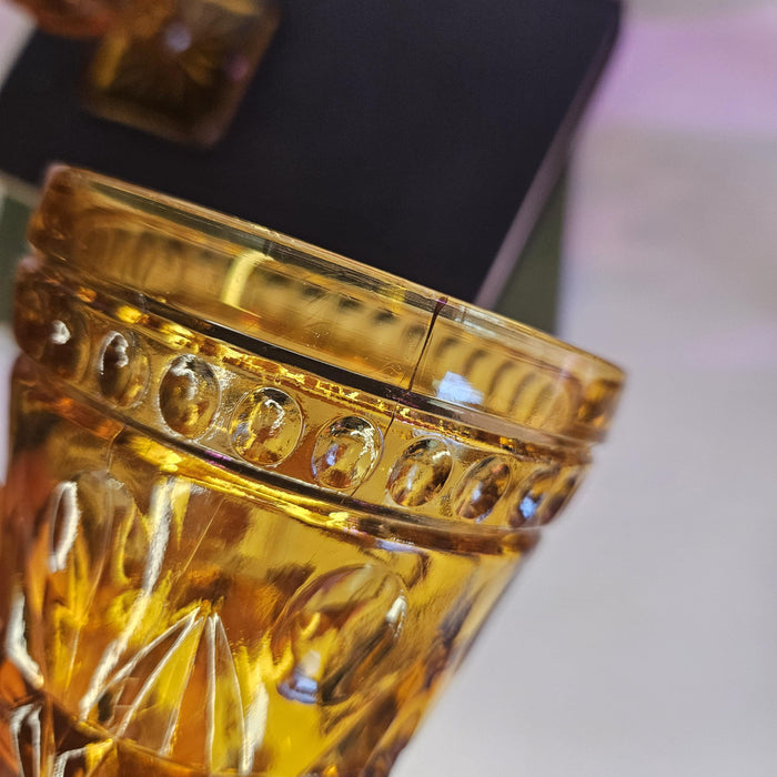 Indiana Glass - Colony - Park Lane Amber - Water - Wine - Footed Goblets