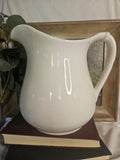 Ironstone Pitcher - Canonsburg China - 8.5" Tall - Staining & Crazing
