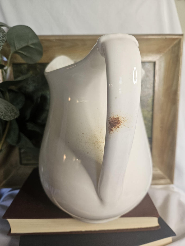 Ironstone Pitcher - Canonsburg China - 8.5" Tall - Staining & Crazing