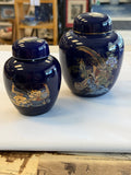 Japanese Cobalt Blue Lidded Ginger Jar Set