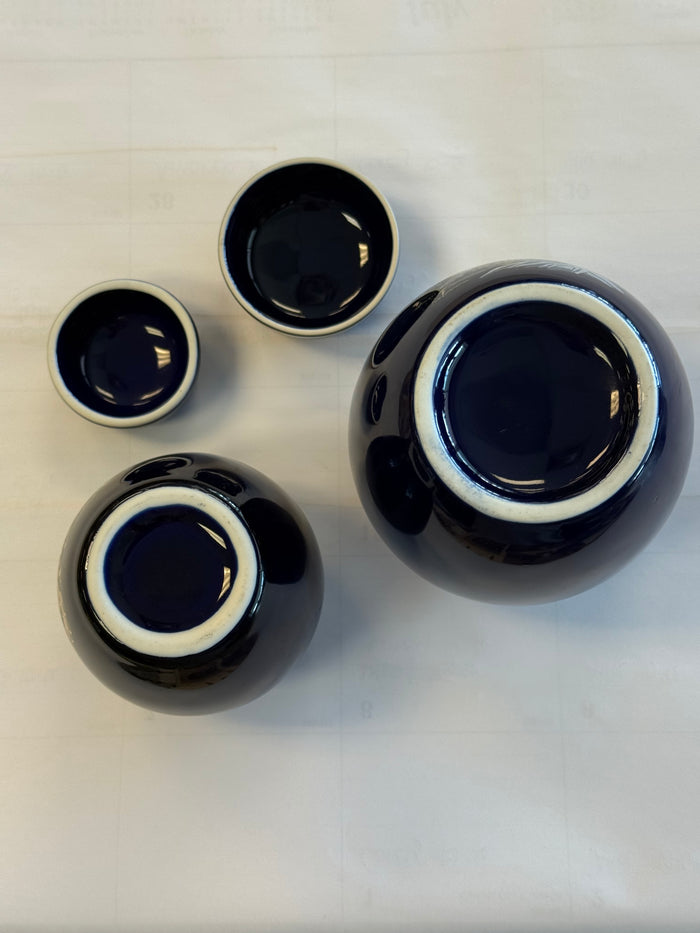 Japanese Cobalt Blue Lidded Ginger Jar Set