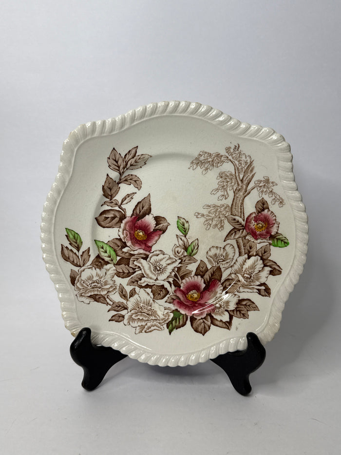Johnston Brothers, England, Windsor Ware, FB & Co. ￼7.75” square floral plate
