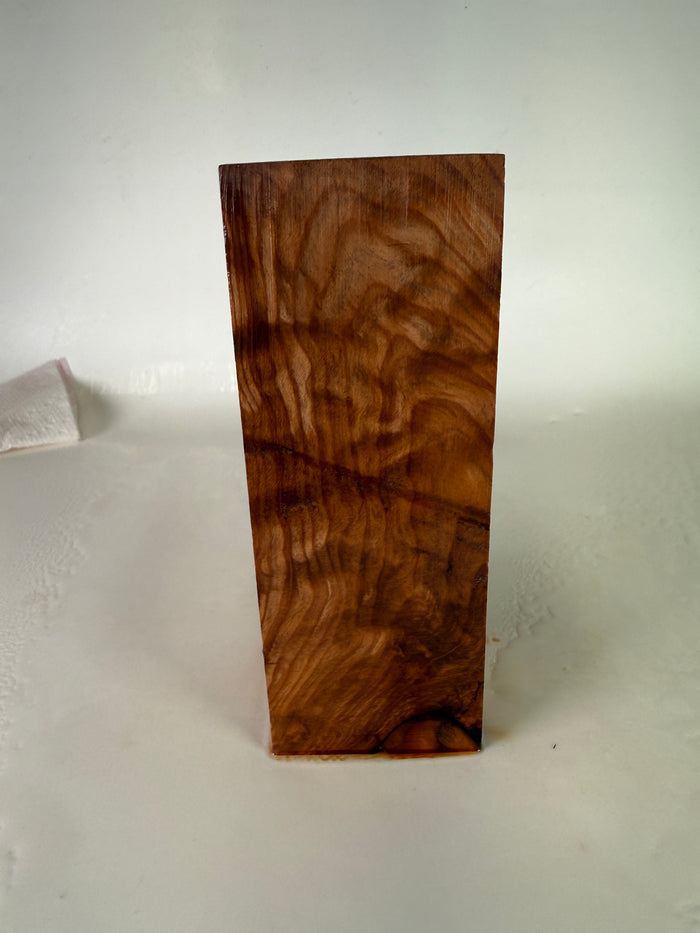 KB-002: Knife Block - Natural Stabilized Curly Redwood