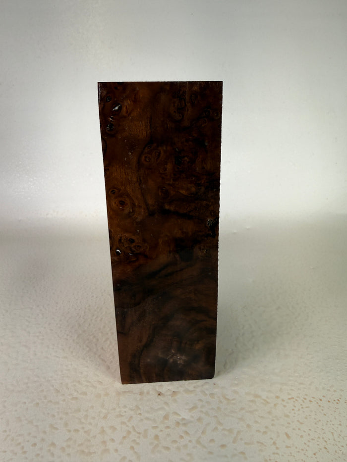 KB-005: Knife Block - Natural Stabilized Claro Walnut Burl