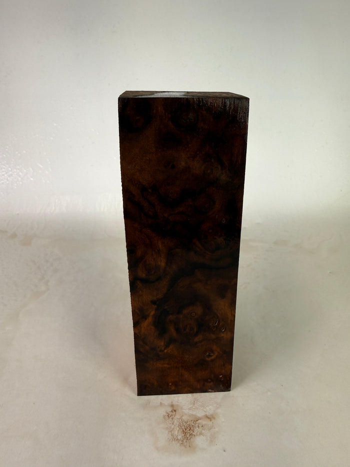 KB-006: Knife Block - Natural Stabilized Claro Walnut Burl