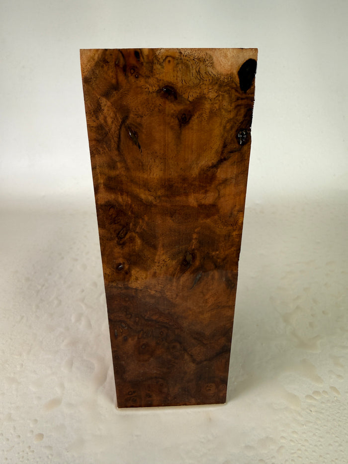 KB-007: Knife Block - Natural Stabilized Claro Walnut Burl