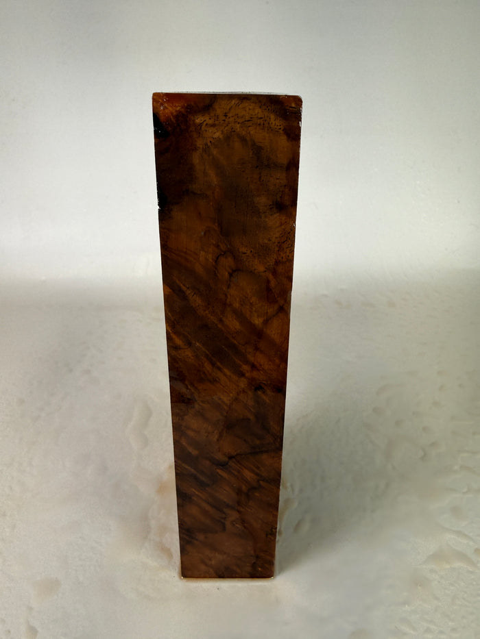 KB-007: Knife Block - Natural Stabilized Claro Walnut Burl