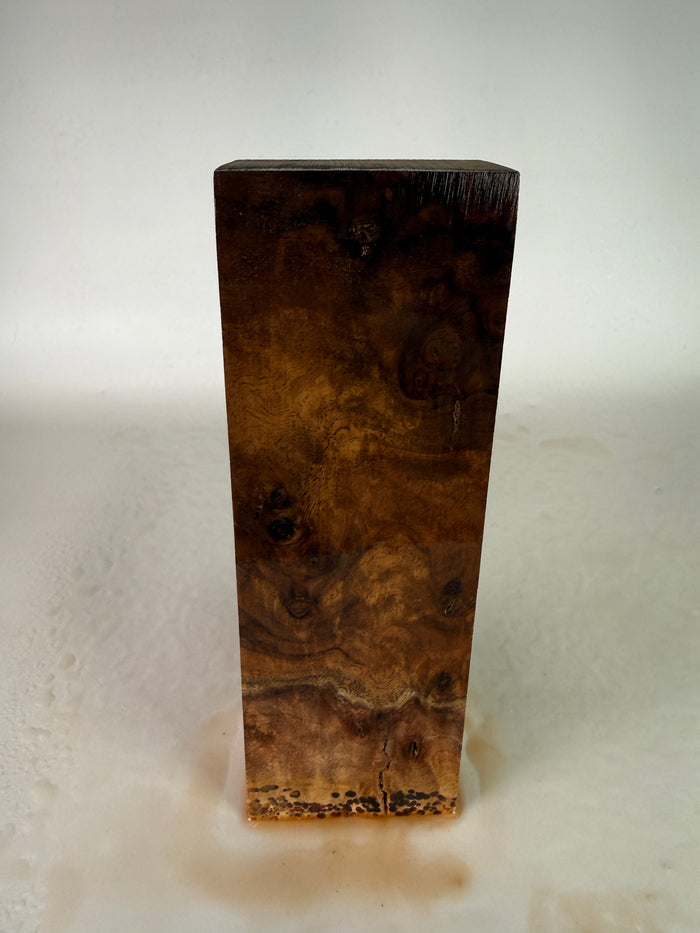 KB-008: Knife Block - Natural Stabilized Claro Walnut Burl