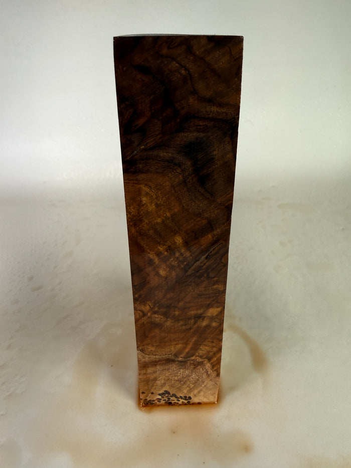 KB-008: Knife Block - Natural Stabilized Claro Walnut Burl