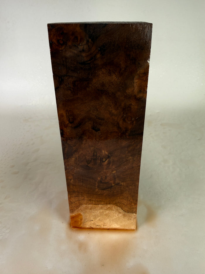 KB-008: Knife Block - Natural Stabilized Claro Walnut Burl