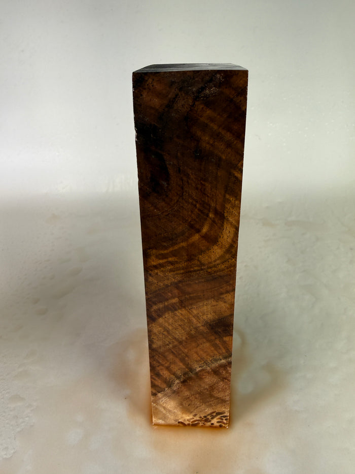 KB-008: Knife Block - Natural Stabilized Claro Walnut Burl