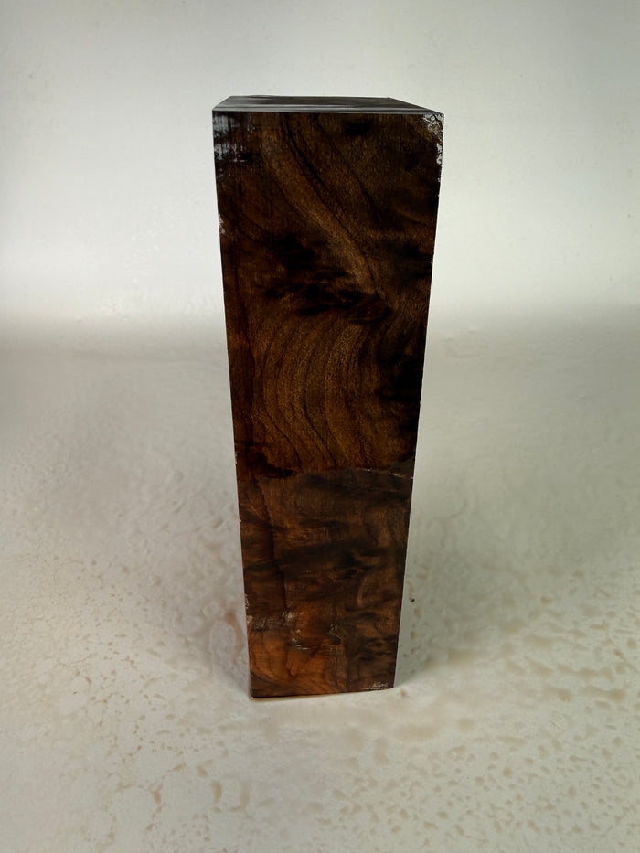 KB-010: Knife Block - Natural Stabilized Redwood Lace Burl