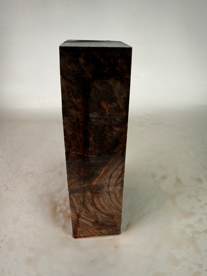 KB-011: Knife Block - Natural Stabilized Redwood Lace Burl