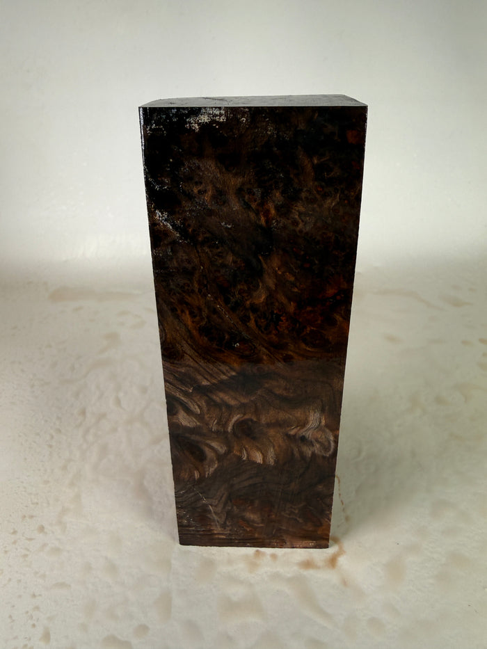 KB-012: Knife Block - Natural Stabilized Redwood Lace Burl