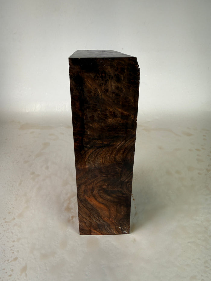 KB-012: Knife Block - Natural Stabilized Redwood Lace Burl