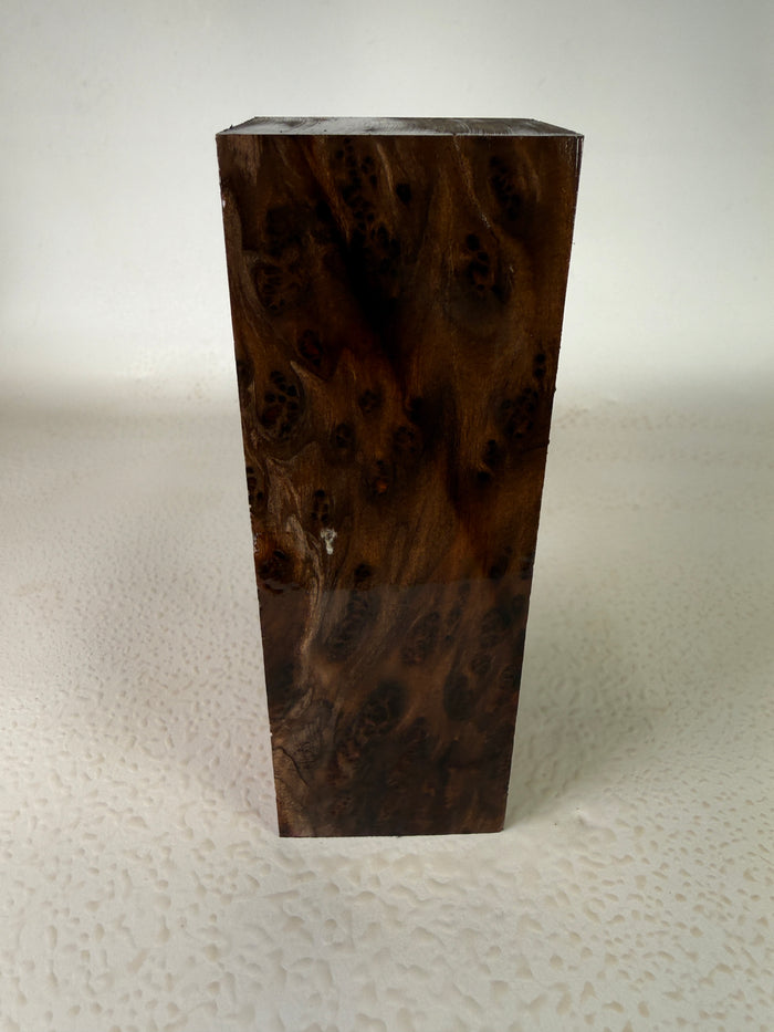 KB-013: Knife Block - Natural Stabilized Redwood Lace Burl