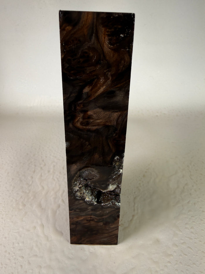 KB-014: Knife Block - Natural Stabilized Redwood Lace Burl