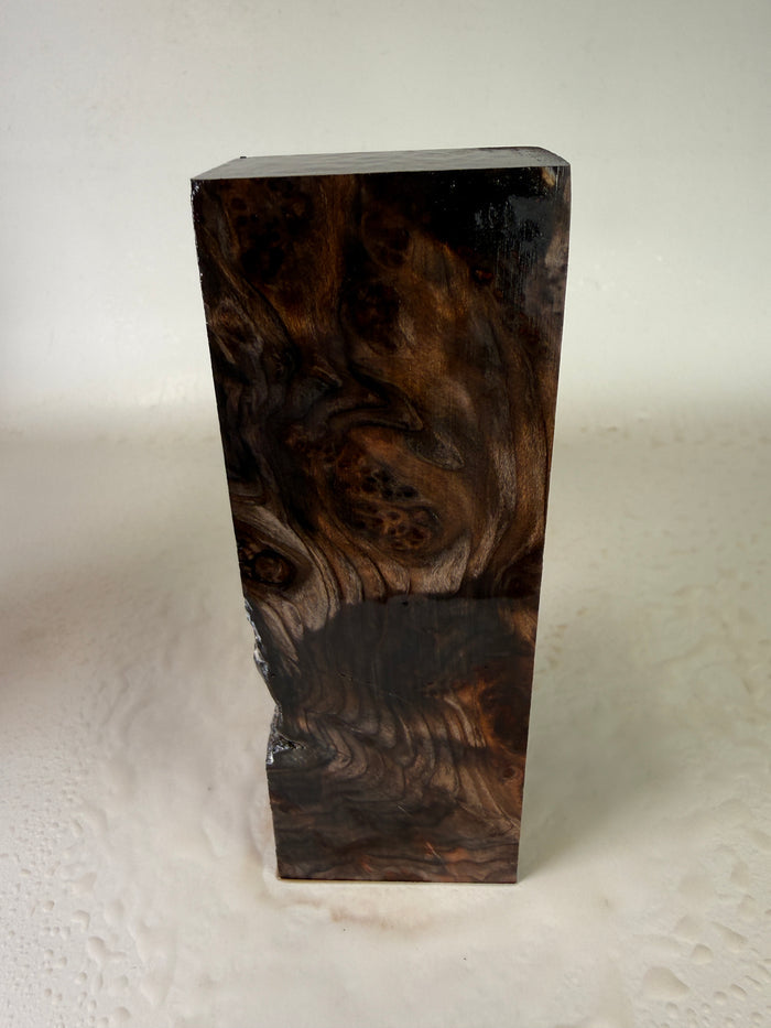 KB-014: Knife Block - Natural Stabilized Redwood Lace Burl