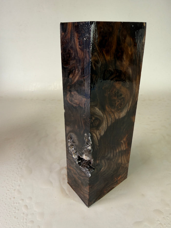 KB-014: Knife Block - Natural Stabilized Redwood Lace Burl