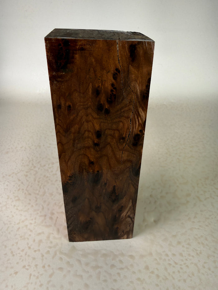 KB-015: Knife Block - Natural Stabilized Redwood Lace Burl