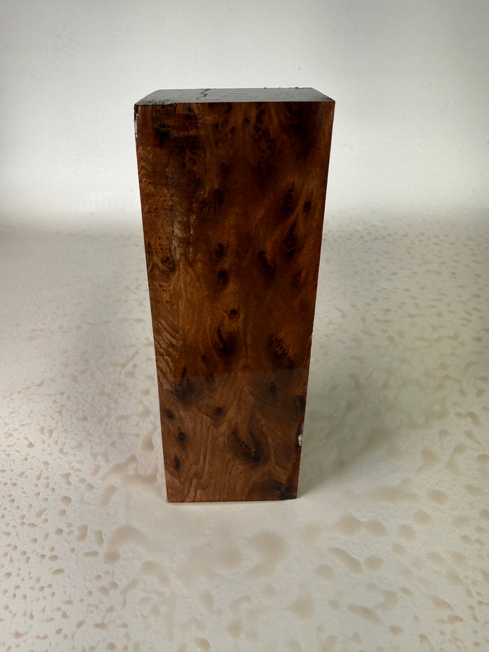 KB-015: Knife Block - Natural Stabilized Redwood Lace Burl