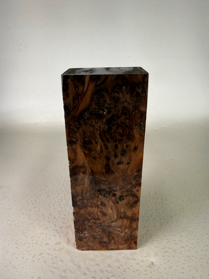 KB-016: Knife Block - Natural Stabilized Redwood Lace Burl