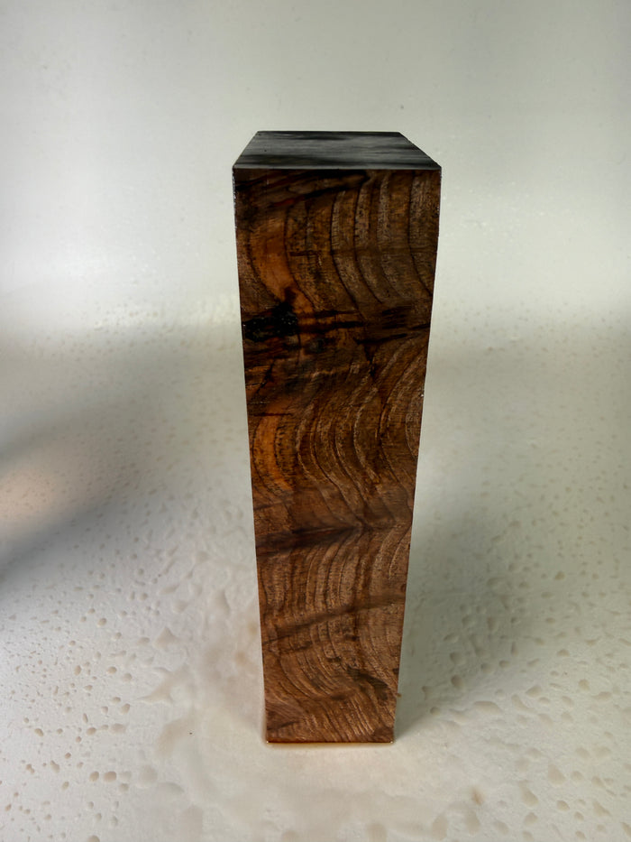 KB-016: Knife Block - Natural Stabilized Redwood Lace Burl