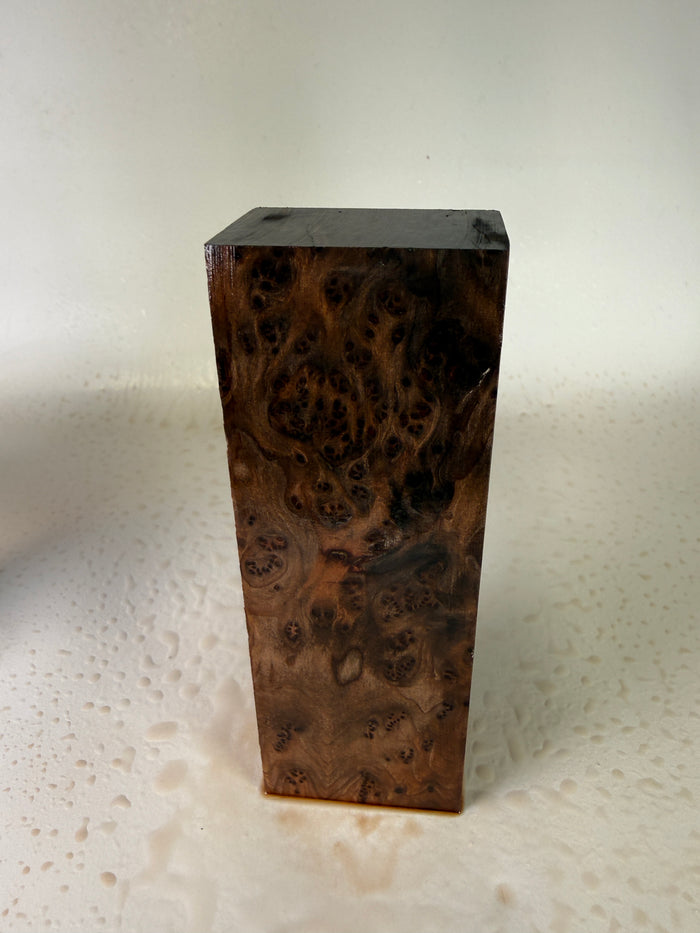 KB-016: Knife Block - Natural Stabilized Redwood Lace Burl