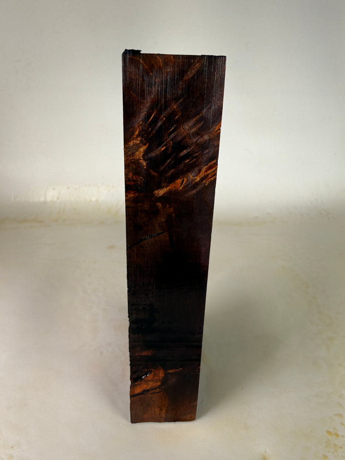 KB-018: Knife Block - Orange Purple Dye Stabilized Maple Burl