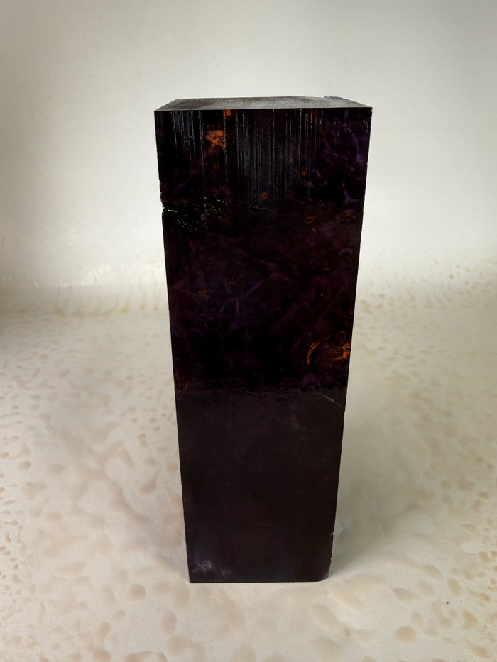 KB-019: Knife Block - Purple Dye Stabilized Maple Burl