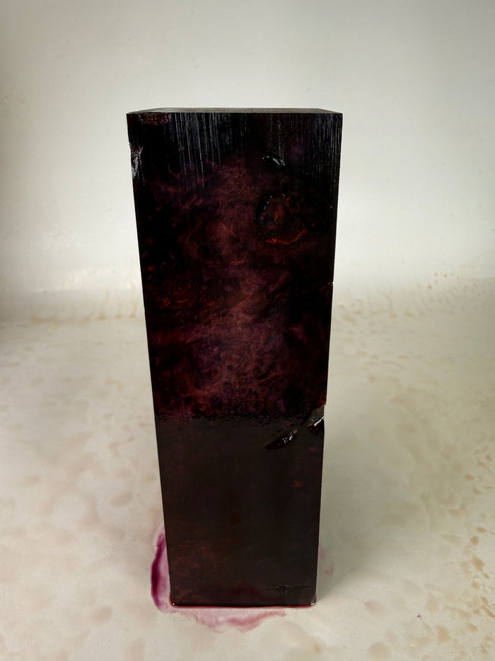 KB-019: Knife Block - Purple Dye Stabilized Maple Burl